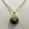 18ct Gold Plated Faux Pearl Pendant - 09