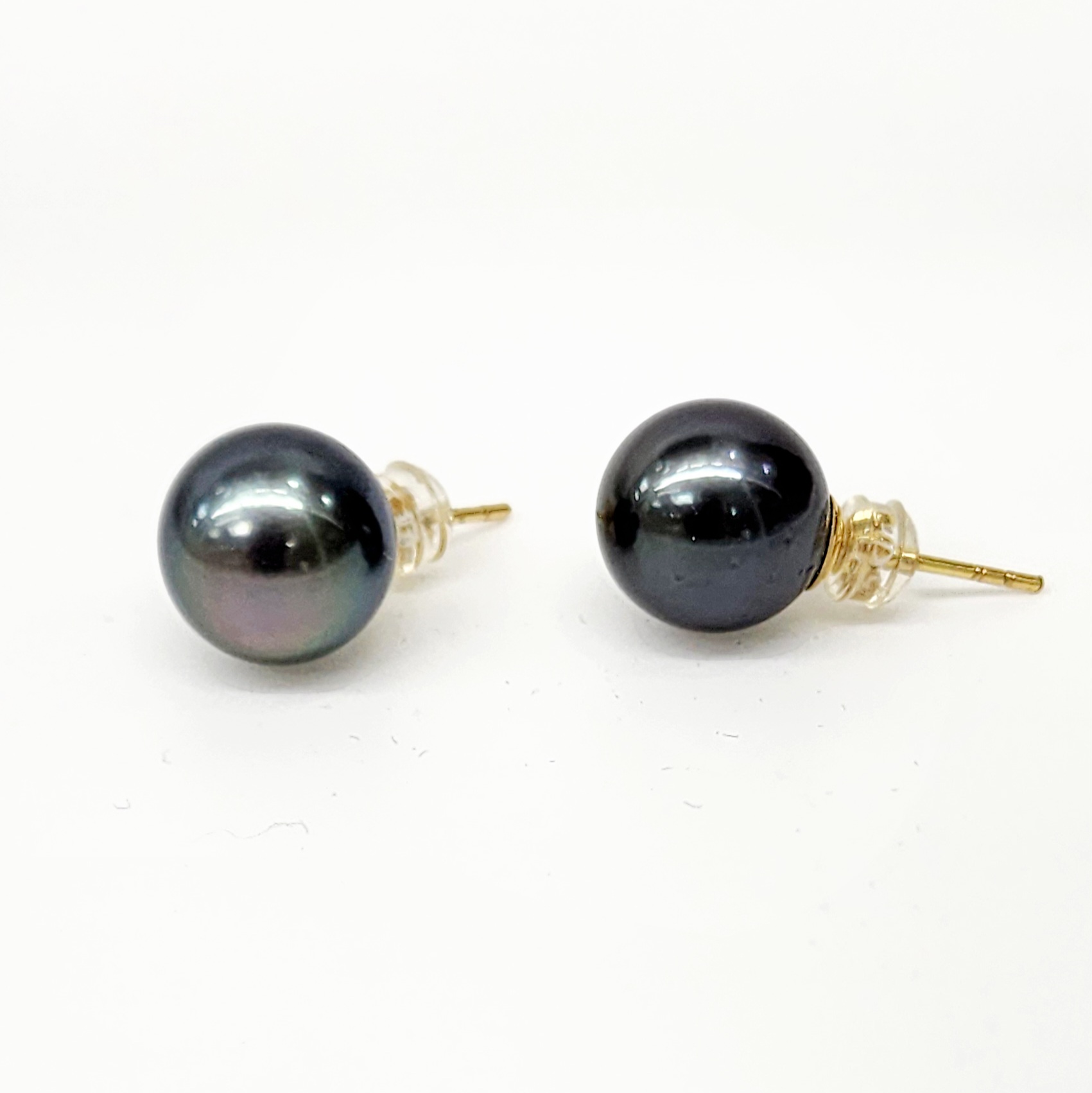 18ct Yellow Gold 11.5-12.0mm Tahitian Black Pearl Stud Earrings Gold Pearl Jewellery, Pearl Jewellery 18ct Yellow Gold 11.5-12.0mm Tahitian Black Pearl Stud Earrings Gold Pearl Jewellery, Pearl Jewellery