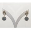 9ct Gold Drop Earrings With Black Tahitian Pearl -  11