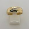 9ct Gold Gents Dome Look Ring With Line Of Diamonds