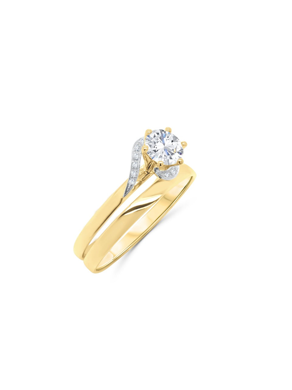 9ct Gold Ladies 2 Piece Wedding Set Ring 009 Gold Rings 