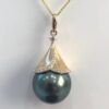 9ct Gold Tahitian Black Pearl Pendant - 04