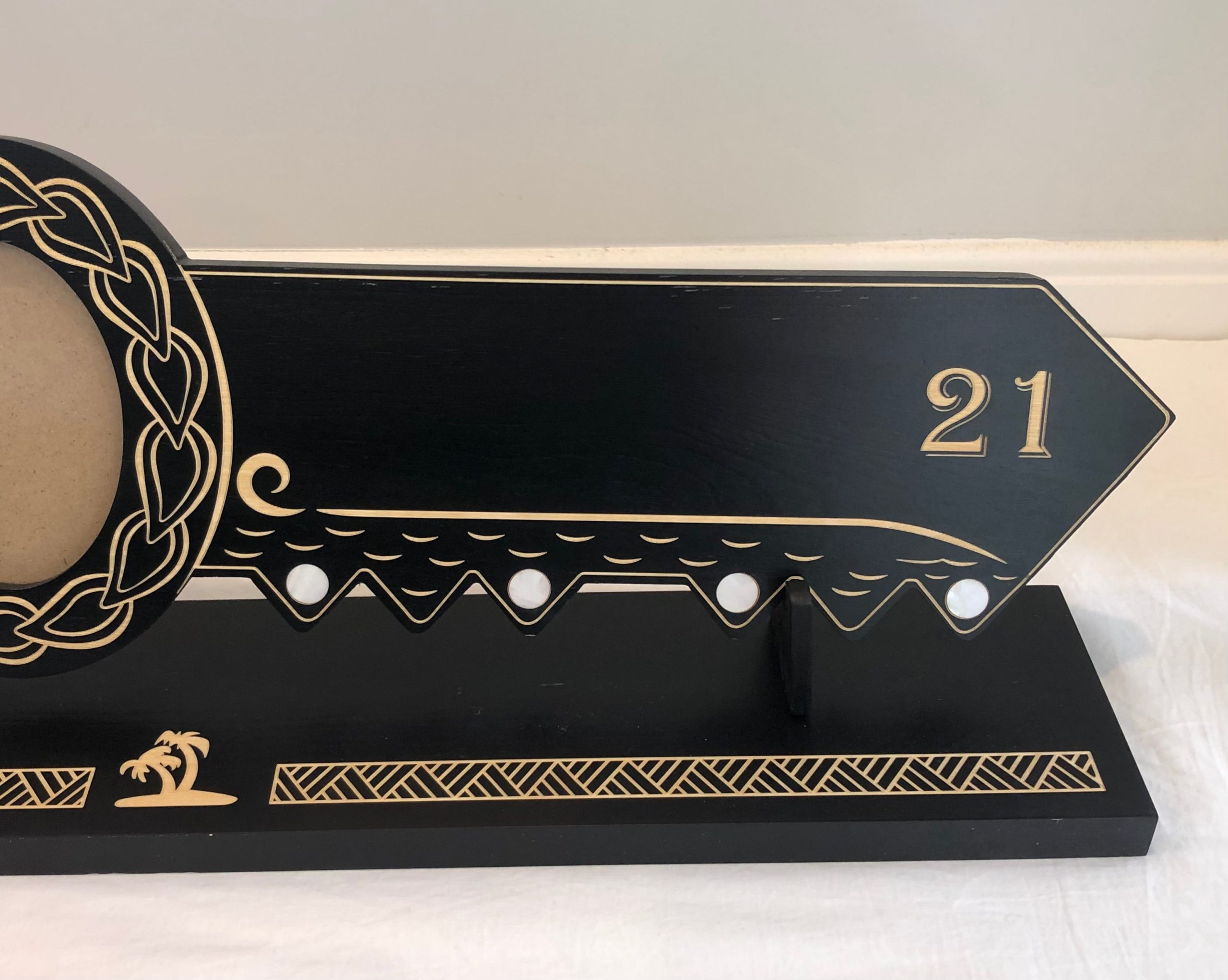 21st Island Design Key with Laser Engraved Turtle & 21 with Round White Mother of Pearl Inlays with Matching Stand - Design 2118 (Stand) 21st Keys 21st Island Design Key with Laser Engraved Turtle & 21 with Round White Mother of Pearl Inlays with Matching Stand - Design 2118 (Stand) 21st Keys