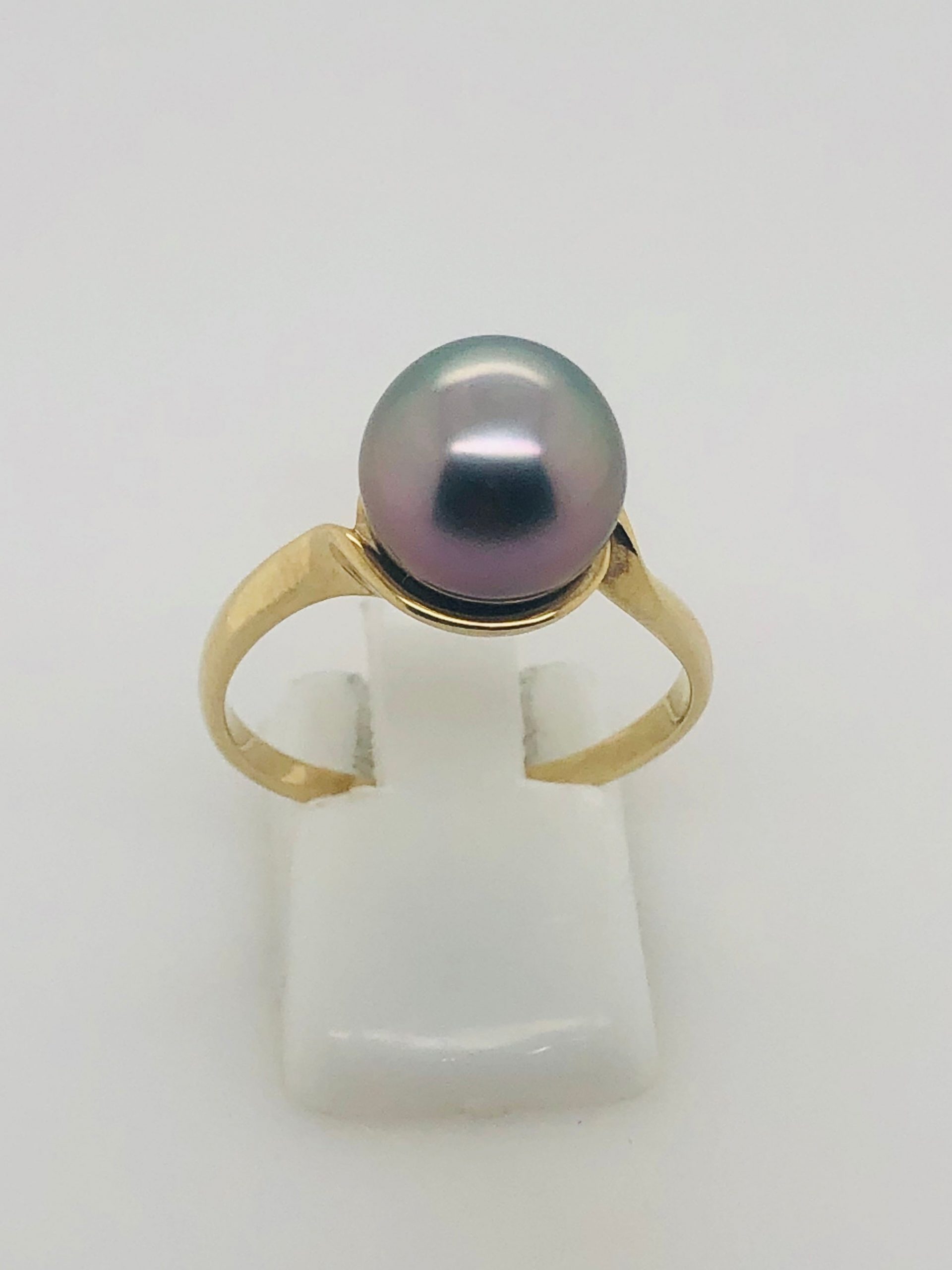 Marguerite Tahitian Pearl Engagement Ring, Vintage Solitaire Black Pearl  Ring, Anniversary Gift for Her, 14K Rose Gold, 18K Gold, Platinum - Etsy