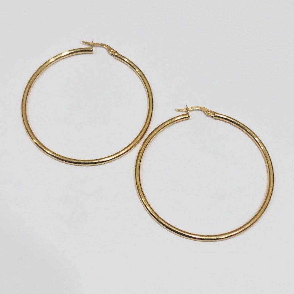 9ct Gold Hoop Earrings 41mm x 2mm – 012 – Stonex Jewellers