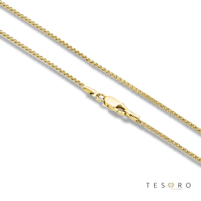 9ct Yellow Gold 1mm Diamond Cut Magic Wheat Link Chain Gold Chain 9ct Yellow Gold 1mm Diamond Cut Magic Wheat Link Chain Gold Chain