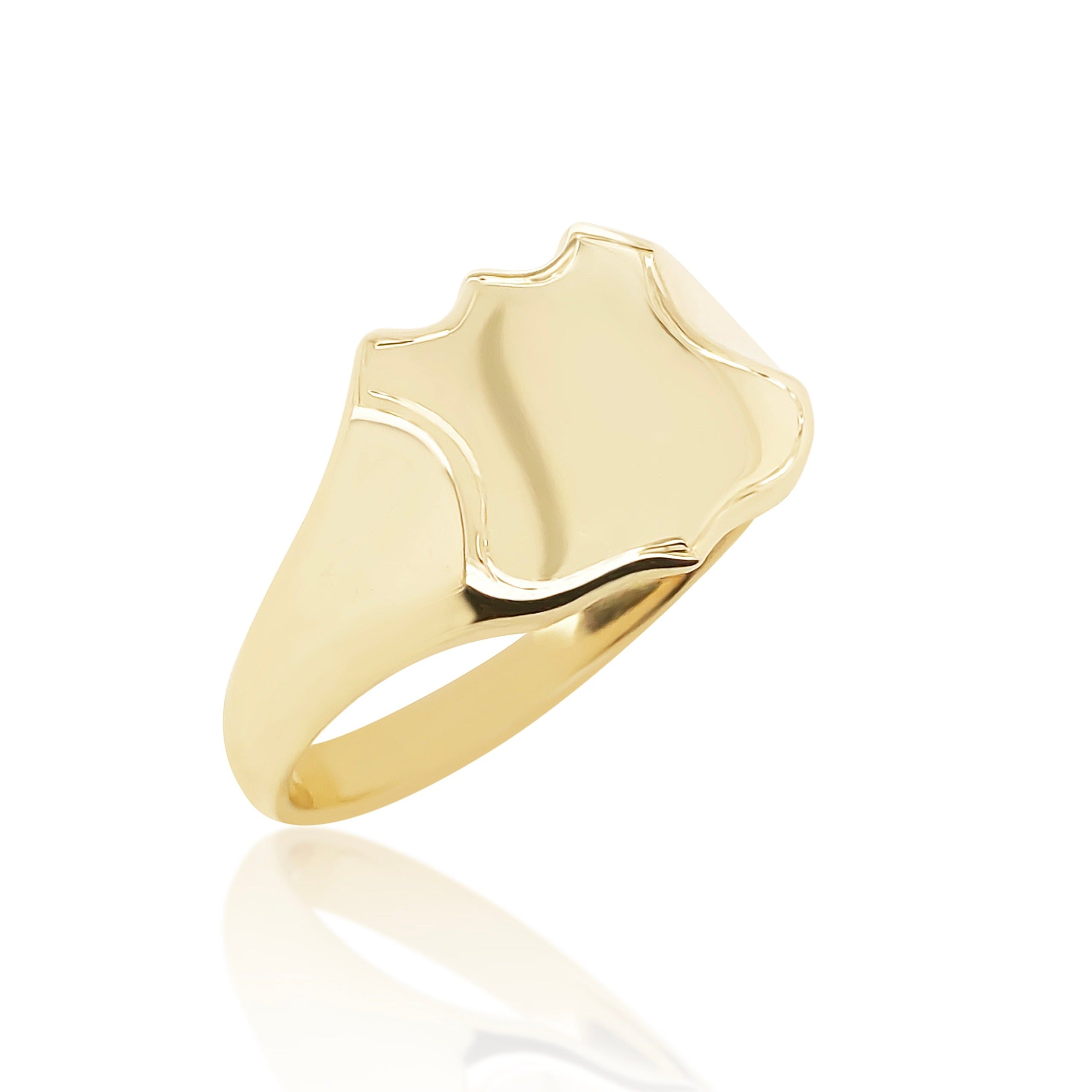 9ct Yellow Gold Shield Signet Ring Gold Rings 