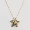 9ct Gold Chain With 9ct Yellow & White Gold Star Pendant