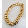 9ct Yellow Gold 300 Gauge Heavy Curb Link Bracelet - 22cm
