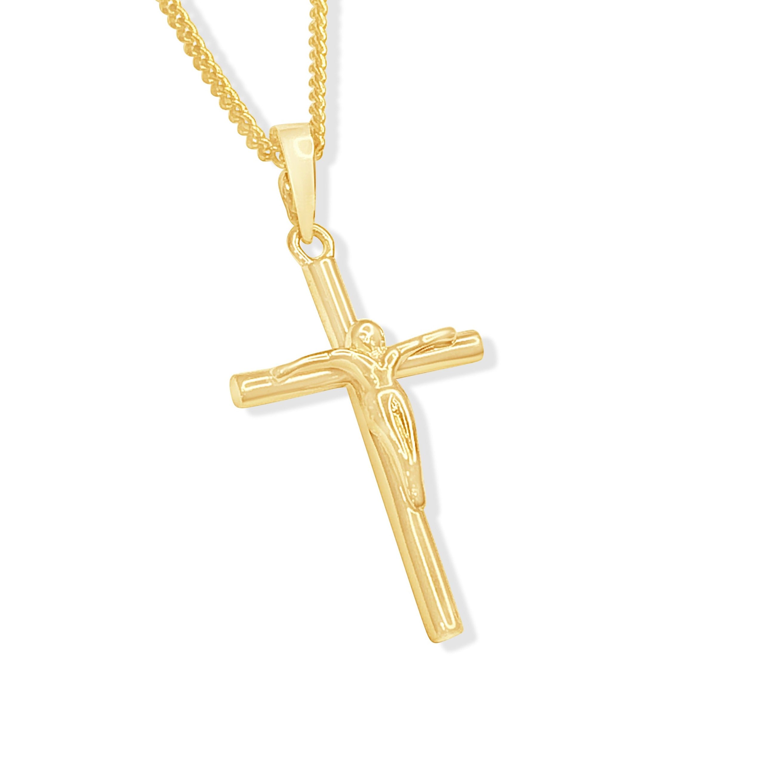 9ct Yellow Gold 17mm Crucifix Cross Pendant Gold Pendants 