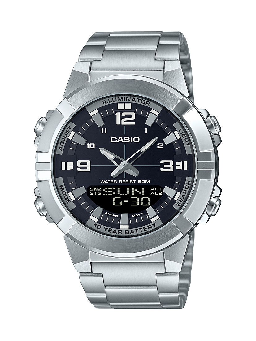 Casio Analogue & Digital Stainless Steel Watch - AMW870D-1A CASIO 