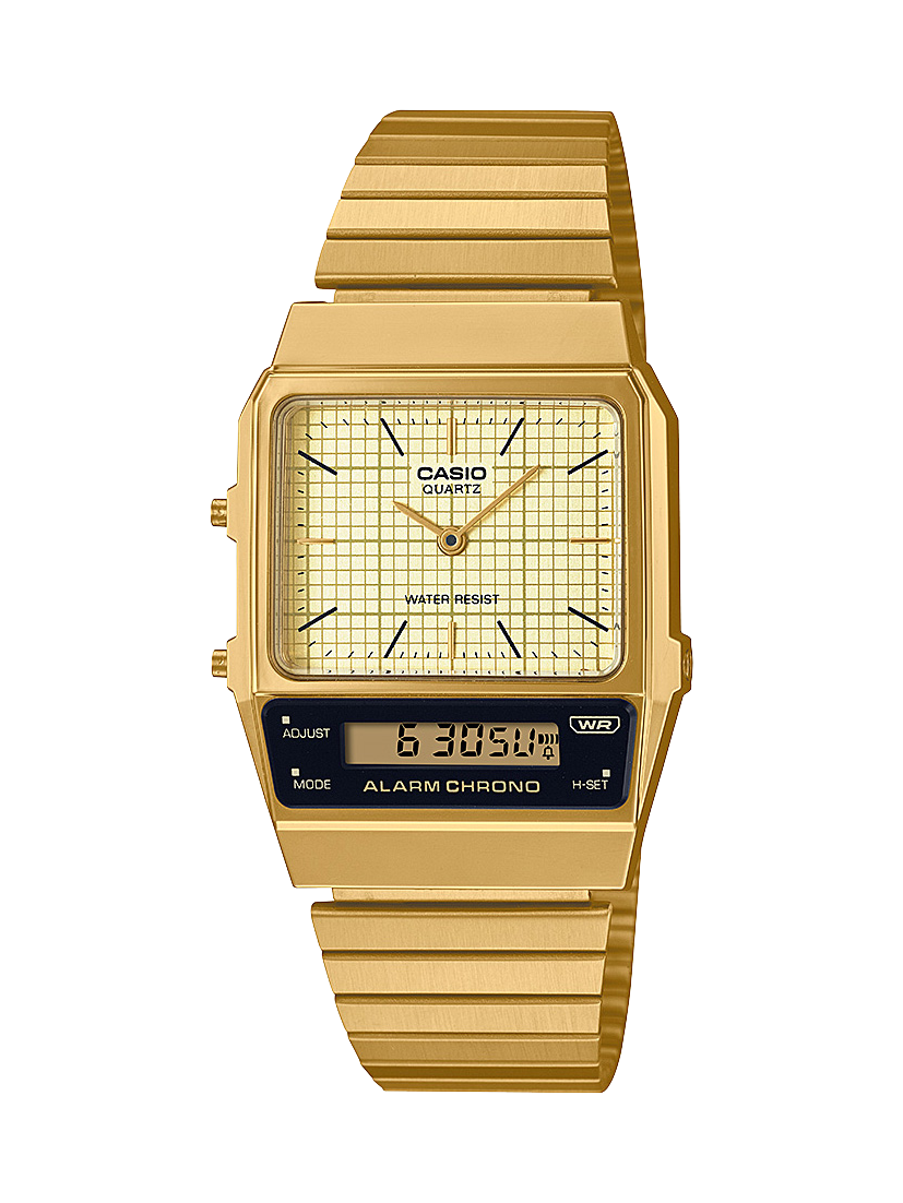 Casio Vintage Duo LCD Dial, Dual Time Gold Tone - AQ800EG-9A CASIO 