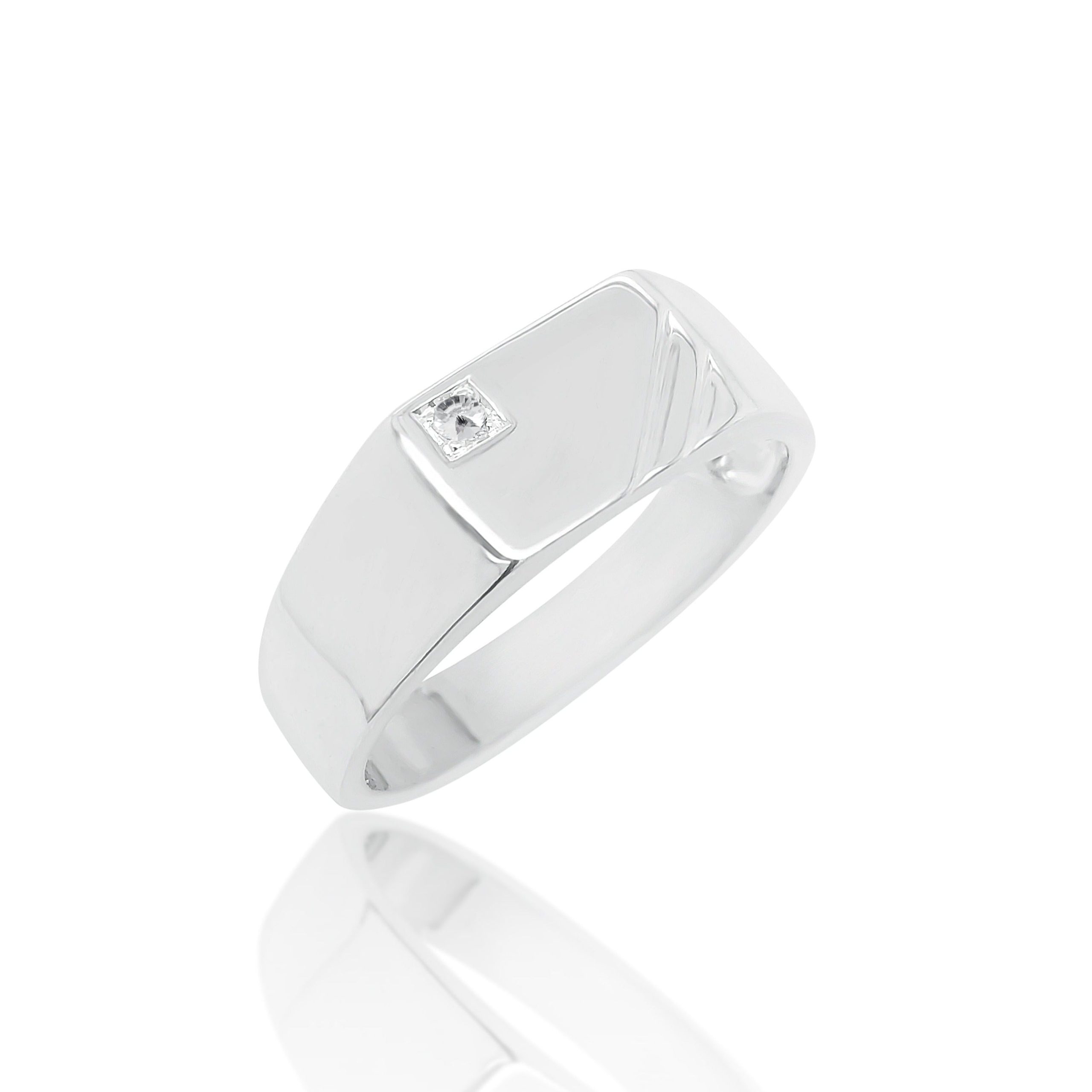 Sterling Silver Men's Cubic Zirconia Ring SKU-D8180 Sterling Silver Rings 