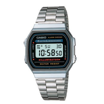Casio Classic Silver Tone 50WR Black Dial Vintage Series - A168WA-1W CASIO 