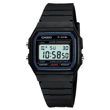 Casio F91W-1 Unisex Black Digital Watch with Black Band CASIO 