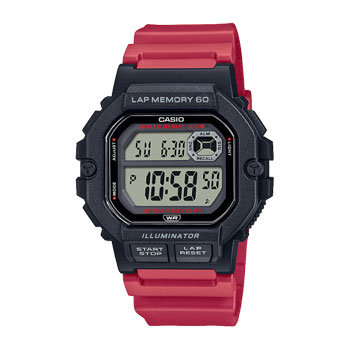 Casio Mens Digital 60 Lap Memory & 100m Water Proof Watch - WS1400H-4A CASIO 