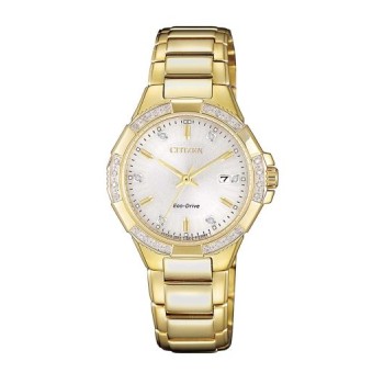 Citizen Ladies Eco-Drive Diamond Yellow Gold Bracelet Watch - EW2462-51A Citizen Eco-Drive 