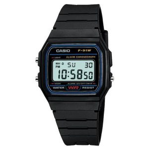 Casio F91W-1 Unisex Black Digital Watch with Black Band CASIO Casio F91W-1 Unisex Black Digital Watch with Black Band CASIO