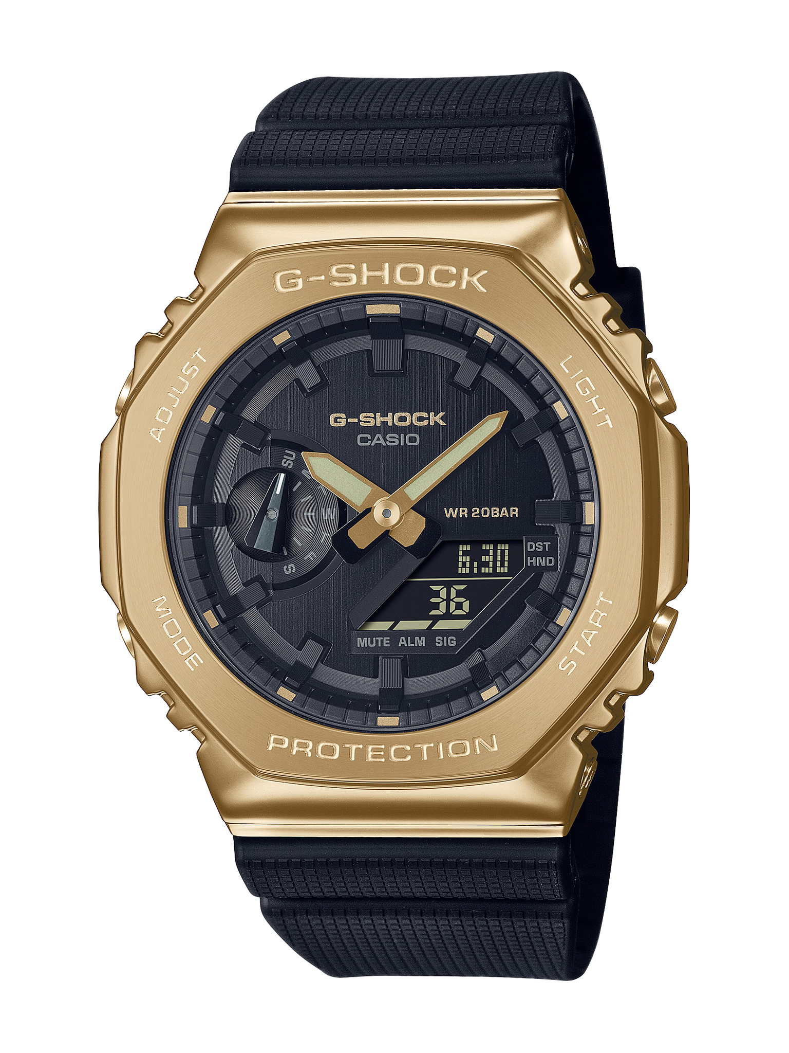 Casio G-Shock Duo Metal-Clad in Ever-Popular Colour Scheme of Black & Gold - GM2100G-1A9 G-SHOCK 