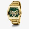 Guess Phoenix Green Dial Gold Tone Case Gold Tone Stainless Strap Watch - GW0456G3