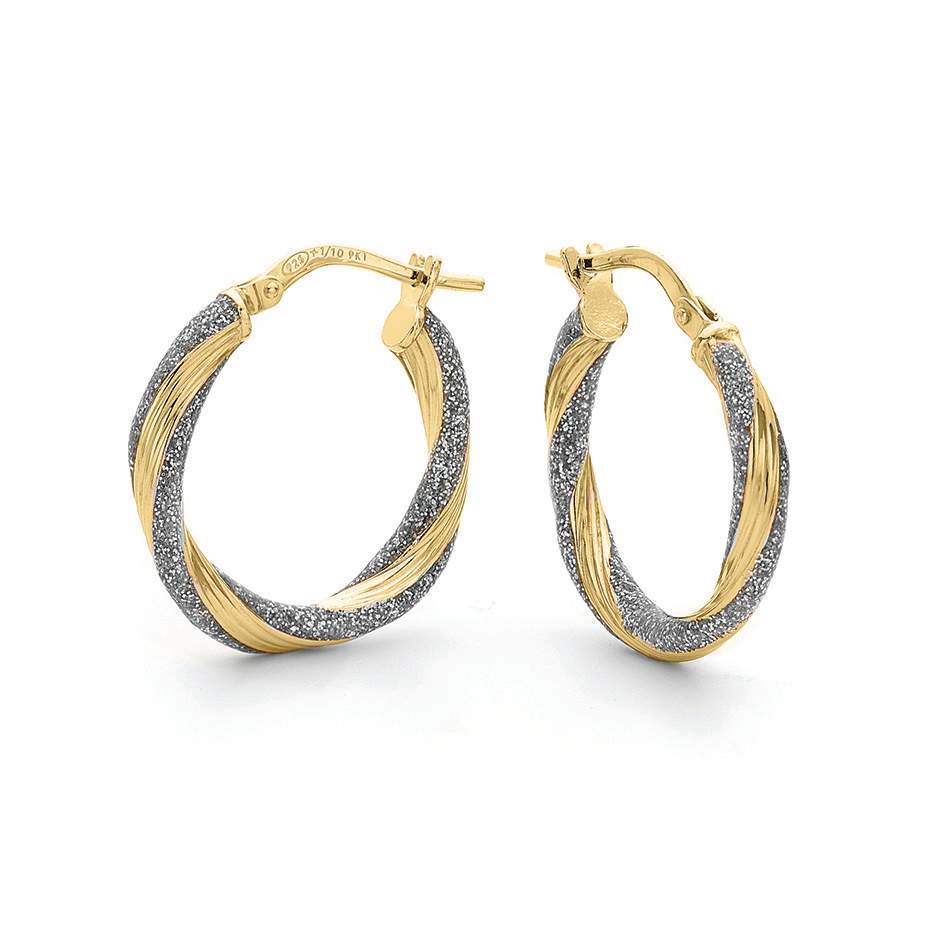9ct two tone silver filled hoops.