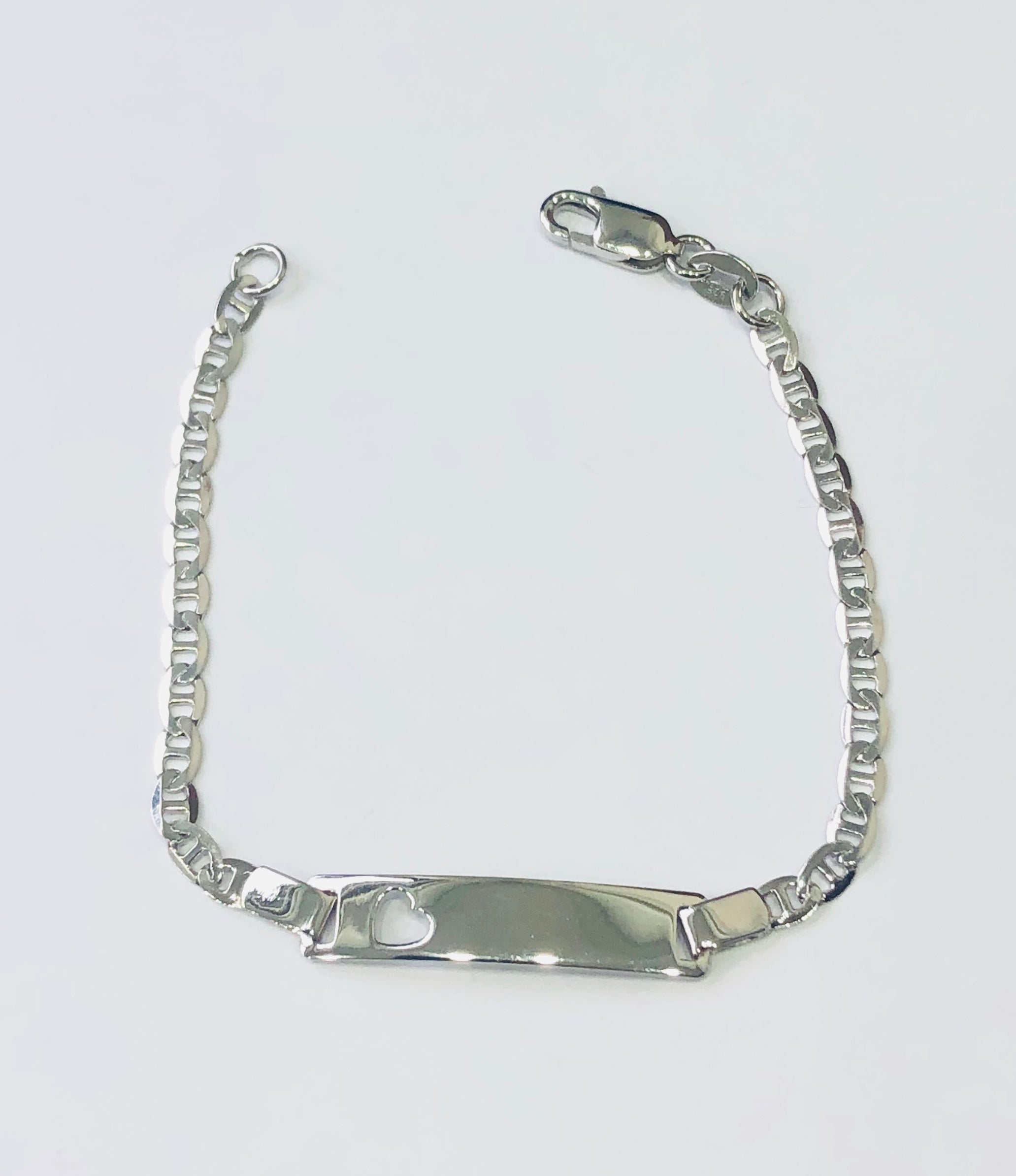 Sterling Silver Kids ID Bracelet 15cm - 02 Sterling Silver Bracelets 