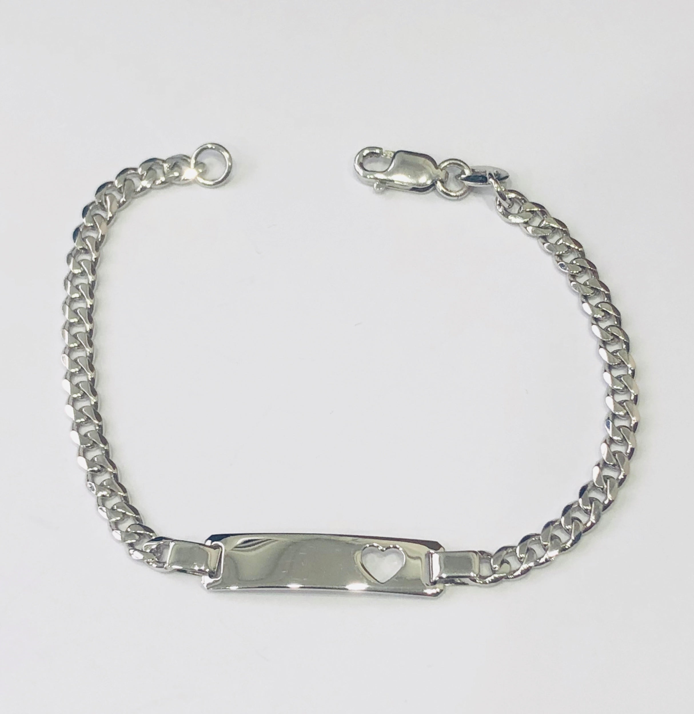 Sterling Silver Kids ID Bracelet 15cm - 04 Sterling Silver Bracelets 
