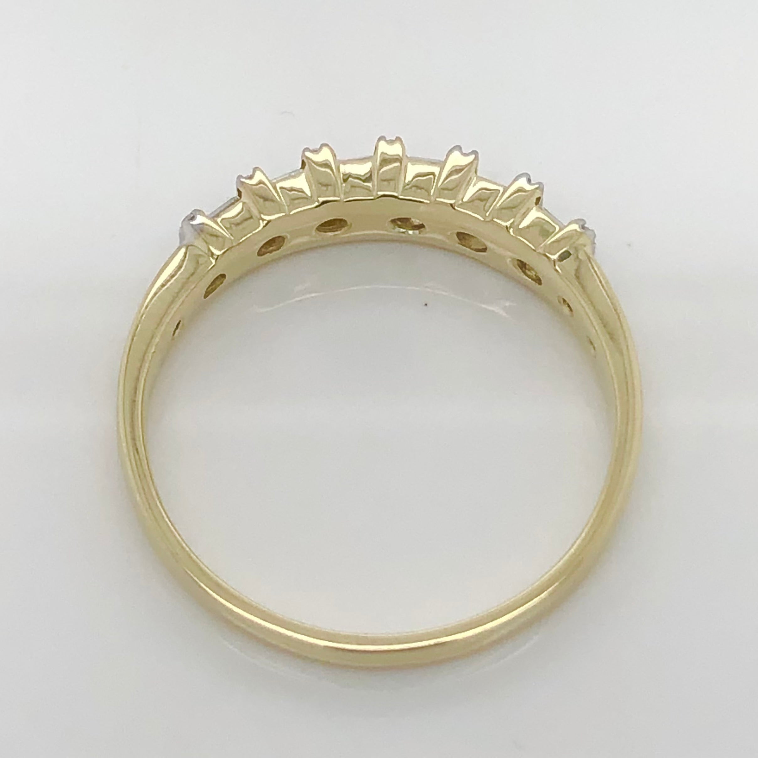 9ct Yellow Gold Triple Round & Baguette Cubic Zirconia Wedding Ring Gold Rings 9ct Yellow Gold Triple Round & Baguette Cubic Zirconia Wedding Ring Gold Rings