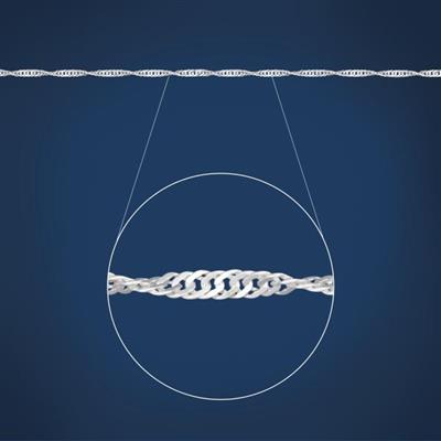 Sterling Silver 40 Gage Singapore Twist Chain Sterling Silver Chains 