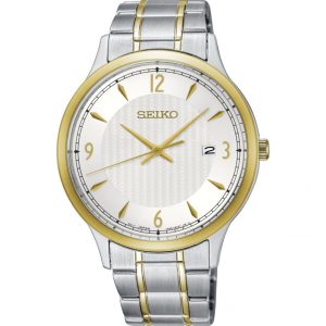 Seiko Classic Silver Dial Two-Tone Quartz Mens Watch -  SGEH82P1 Seiko 