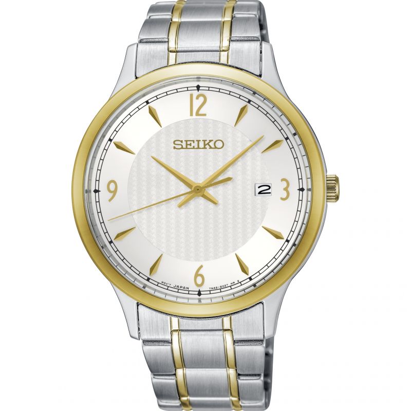 Seiko Classic Silver Dial Two-Tone Quartz Mens Watch -  SGEH82P1 Seiko 