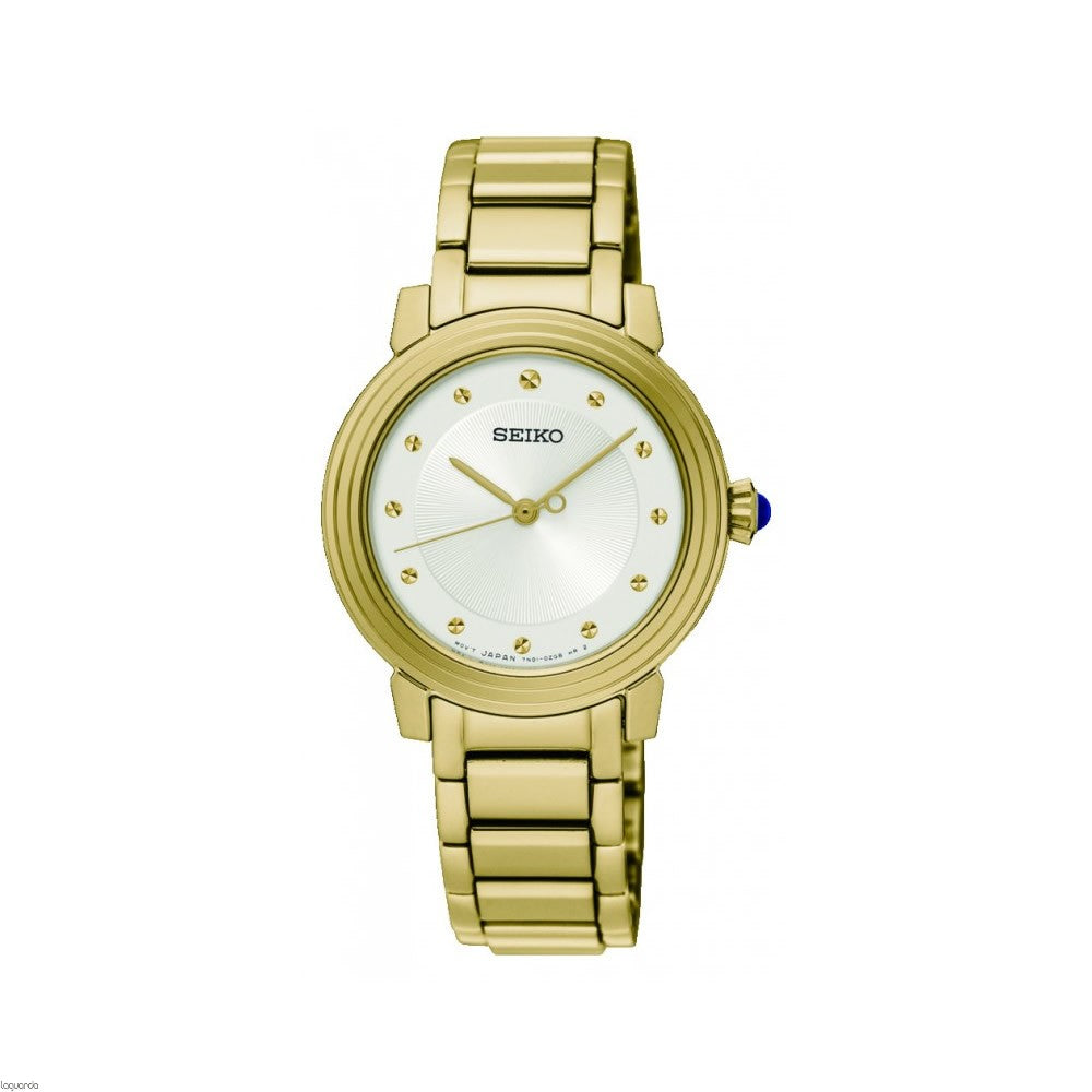 SEIKO Ladies Watch Quartz Analog White Dial Stainless Steel Gold Bracelet - SRZ482P1 Seiko 