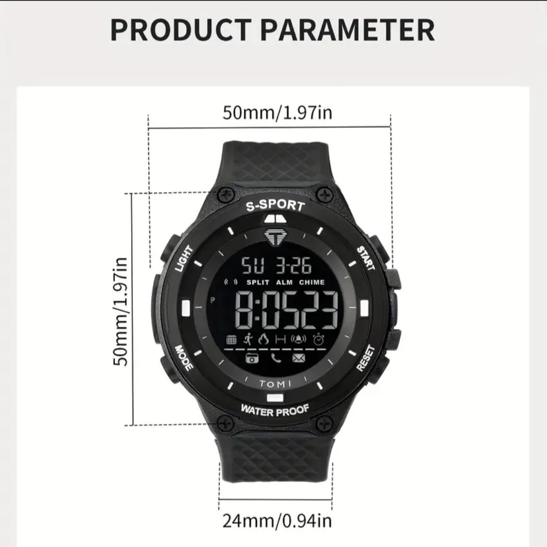 TOMI Sports Watch Large Dial Men's Water Resistant Trendy Quartz Watch - TOMI/RED Dress Watches TOMI Sports Watch Large Dial Men's Water Resistant Trendy Quartz Watch - TOMI/RED Dress Watches