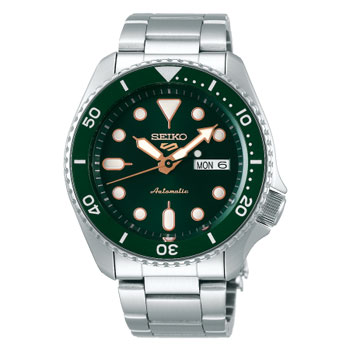 Seiko 5 Sports Automatic Watch SRPD63K – 42.5mm Green Dial, Stainless Steel Bracelet Seiko 
