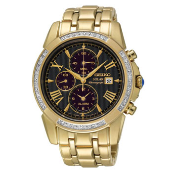 Seiko Le Grand Sport Gold Tone Mens Chronograph Watch - SSC314 Seiko 