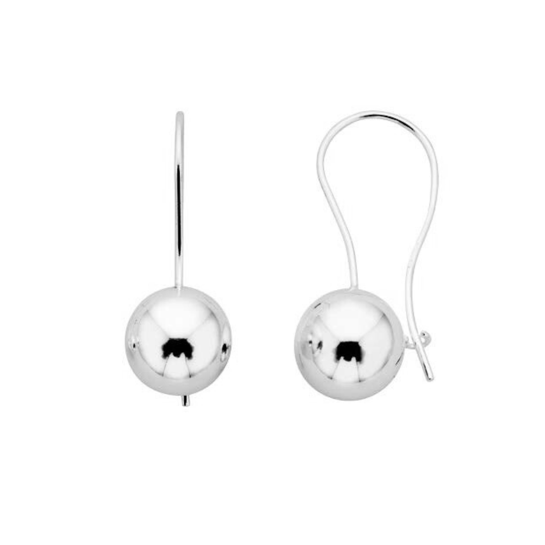Sterling Silver 10mm Euroball Earrings STERLING SILVER EARRINGS 