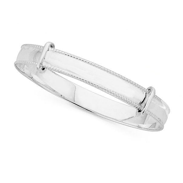 Sterling Silver Plain Baby Expander Bangle Sterling Silver Bracelets 
