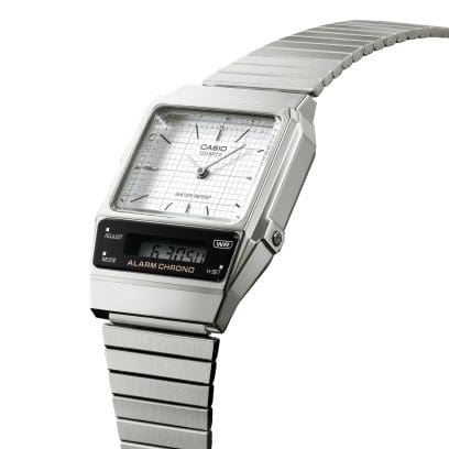 Casio Vintage Duo LCD Dial, Dual Time Silver Tone White Dial - AQ800E-7A CASIO Casio Vintage Duo LCD Dial, Dual Time Silver Tone White Dial - AQ800E-7A CASIO