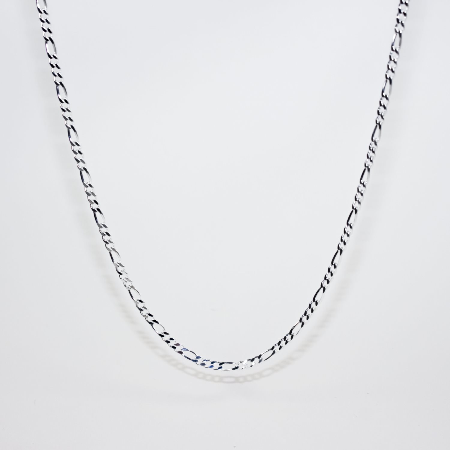 Sterling Silver FD80 1/3 Figaro Diamond-Cut Chain with Lobster Catch Sterling Silver Chains 