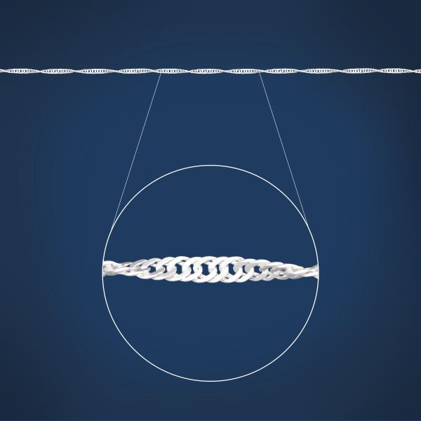Sterling Silver 30 Gage Singapore Twist Chain Sterling Silver Chains 