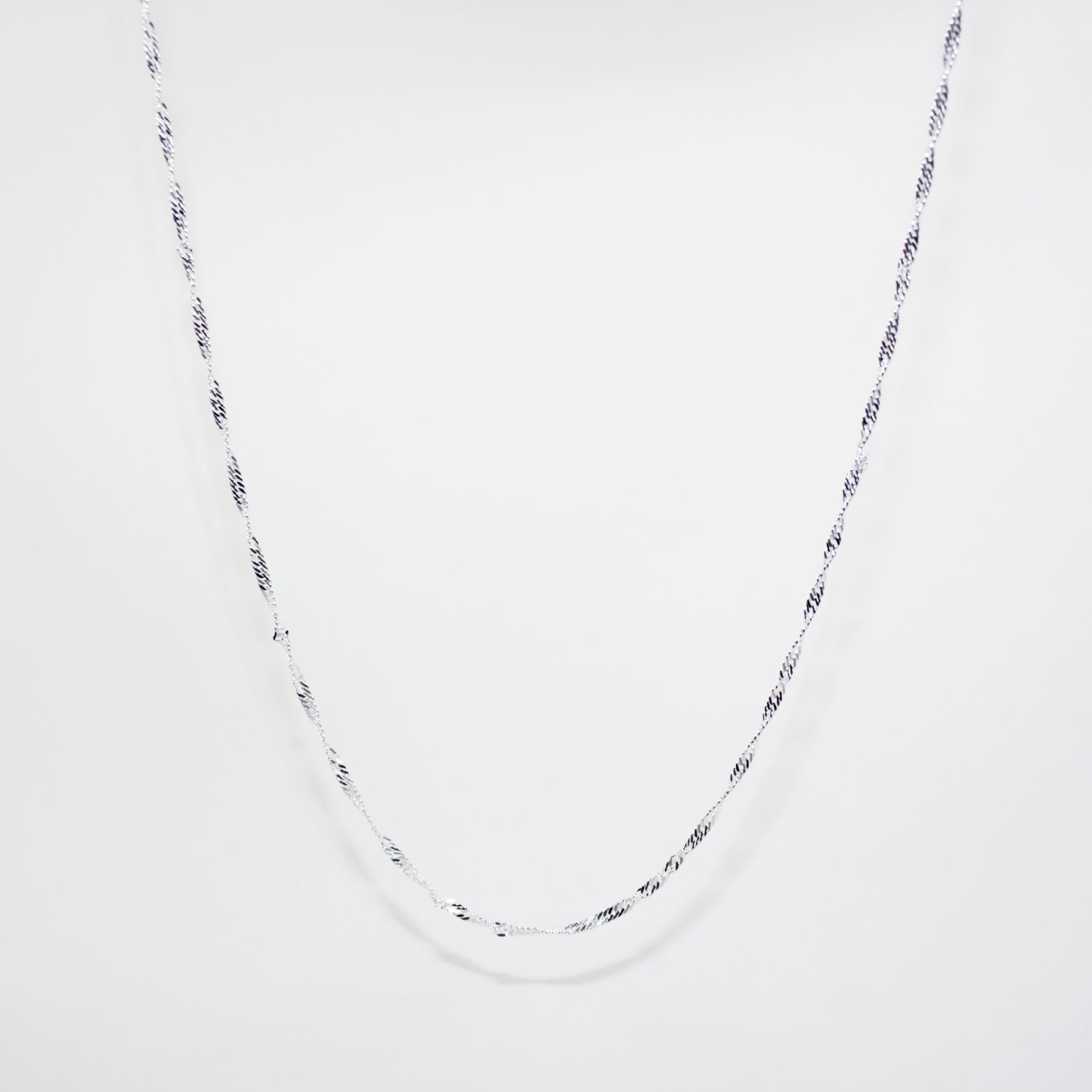 Sterling Silver Singapore Twist Chain – 30-Gauge with Jump Ring Sterling Silver Chains 