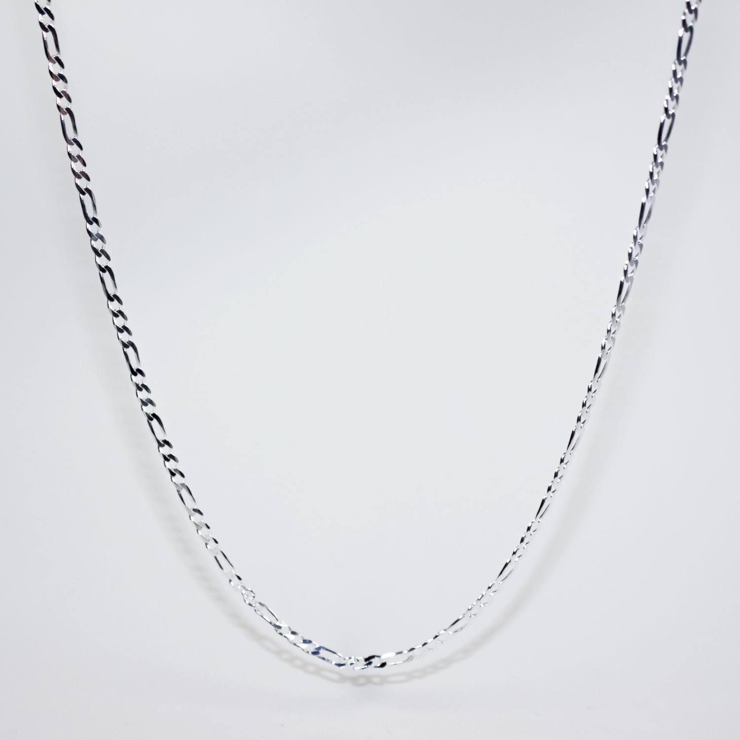 Sterling Silver FBSFD80 1/3 Flat Bevel Figaro Link Chain with Lobster Catch Sterling Silver Chains 