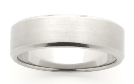 Men's Titanium Satin Finish Wedding Band 7mm Wide Gold Rings, Men's Gold Rings 