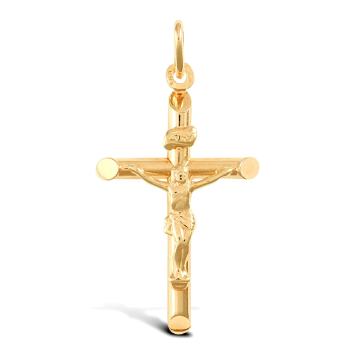 9ct Yellow Gold INRI Crucifix Cross Pendant - 5P0020 Gold Pendants 