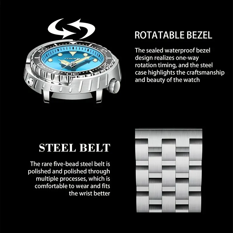 FOXBOX Fashion Watches Sports 50m Waterproof Watches Quartz Stainless Steel Wristwatch Date Watch - Silver/Green Dress Watches FOXBOX Fashion Watches Sports 50m Waterproof Watches Quartz Stainless Steel Wristwatch Date Watch - Silver/Green Dress Watches