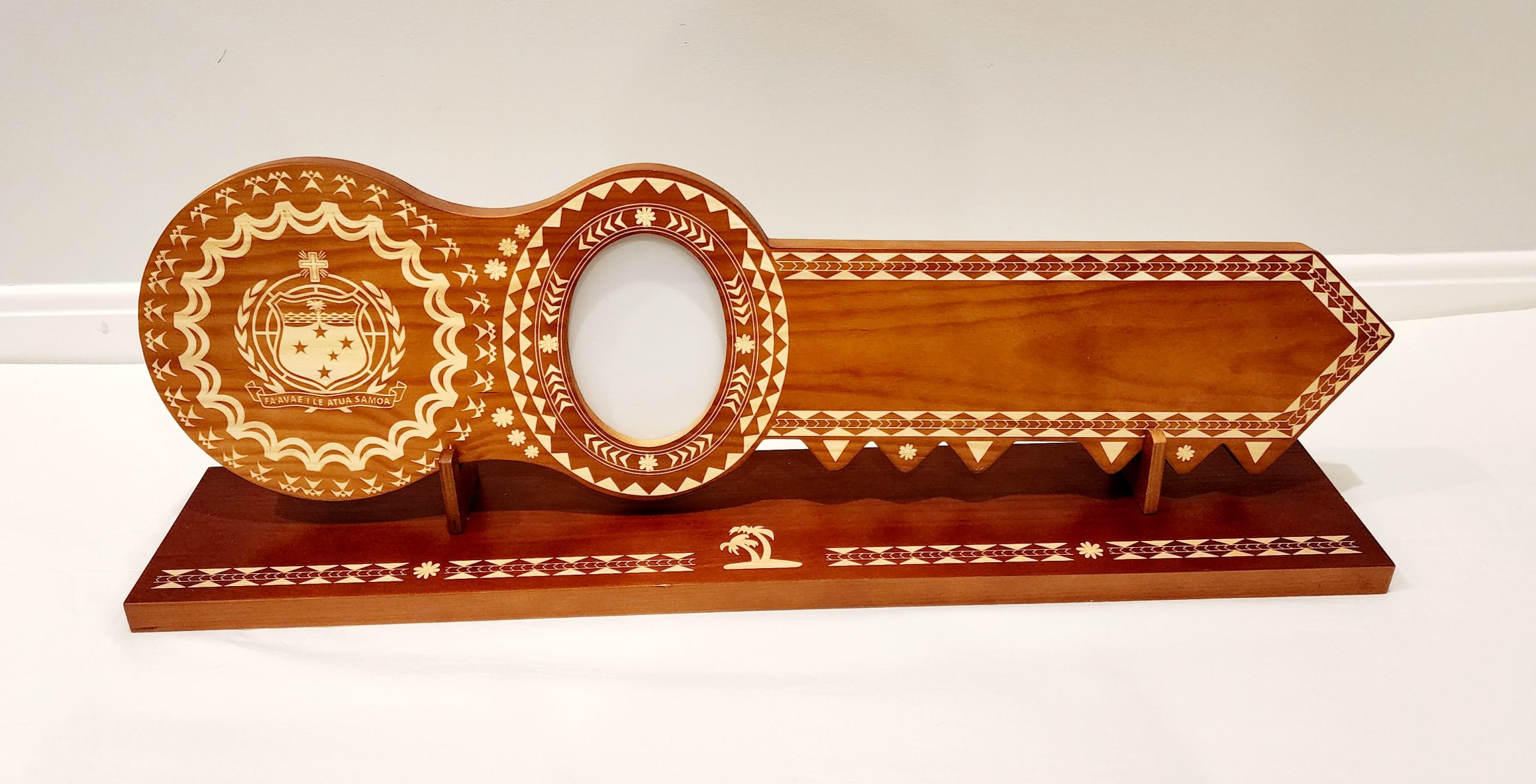 21st Island Design Brown Colour Key with Laser Engraved Patterns & Samoan Sila - Design 2216DB 21st Keys 