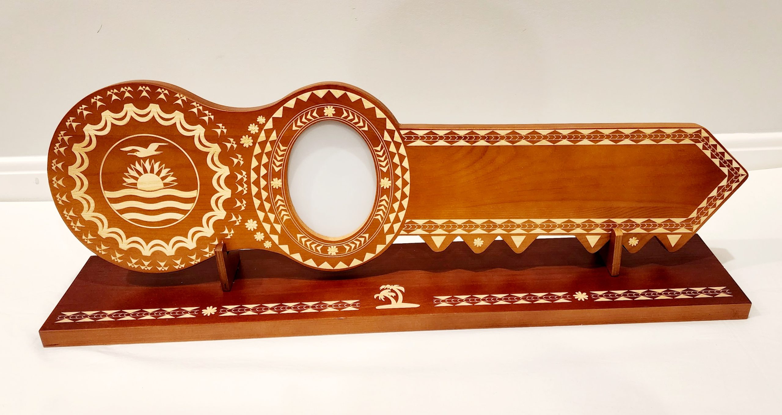 21st Island Design Brown Colour Key with Laser Engraved Patterns & Kiribati Flag - Design 2215DB 21st Keys 