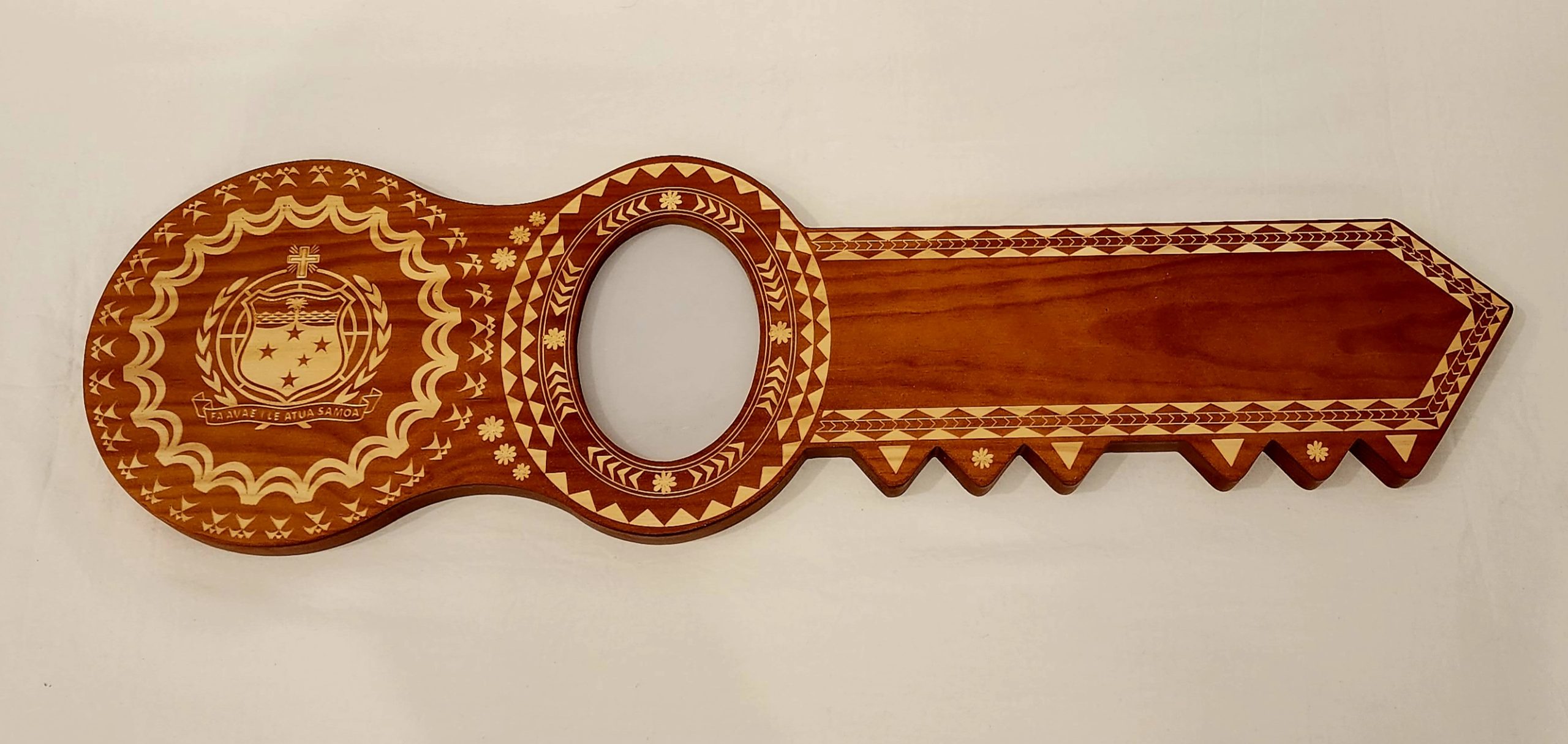 21st Island Design Key with Laser Engraved Patterns & Samoan Sila - Design 2216DB 21st Keys 