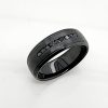 Black Zirconium Band 7mm Wide with Black Diamonds