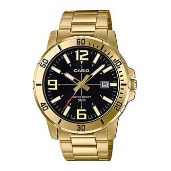Casio Mens Analog Gold Tone Divers Look Timepiece - MTPVD01G-1B CASIO 